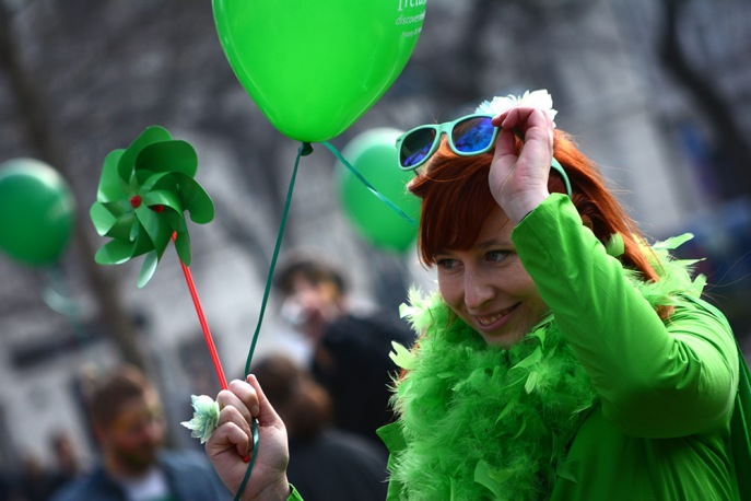 Celebrating at the Budapest Saint Patrick's Parade