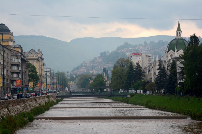 Sarajevo with the Miljacka river