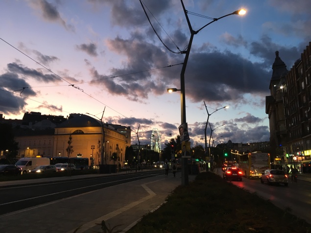 Sunset on Deák square